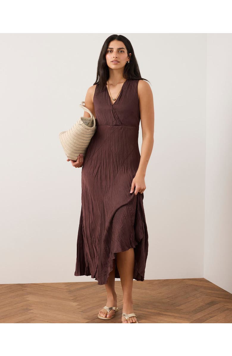 MINT VELVET Crinkle Maxi Dress, Alternate, color, Burgundy