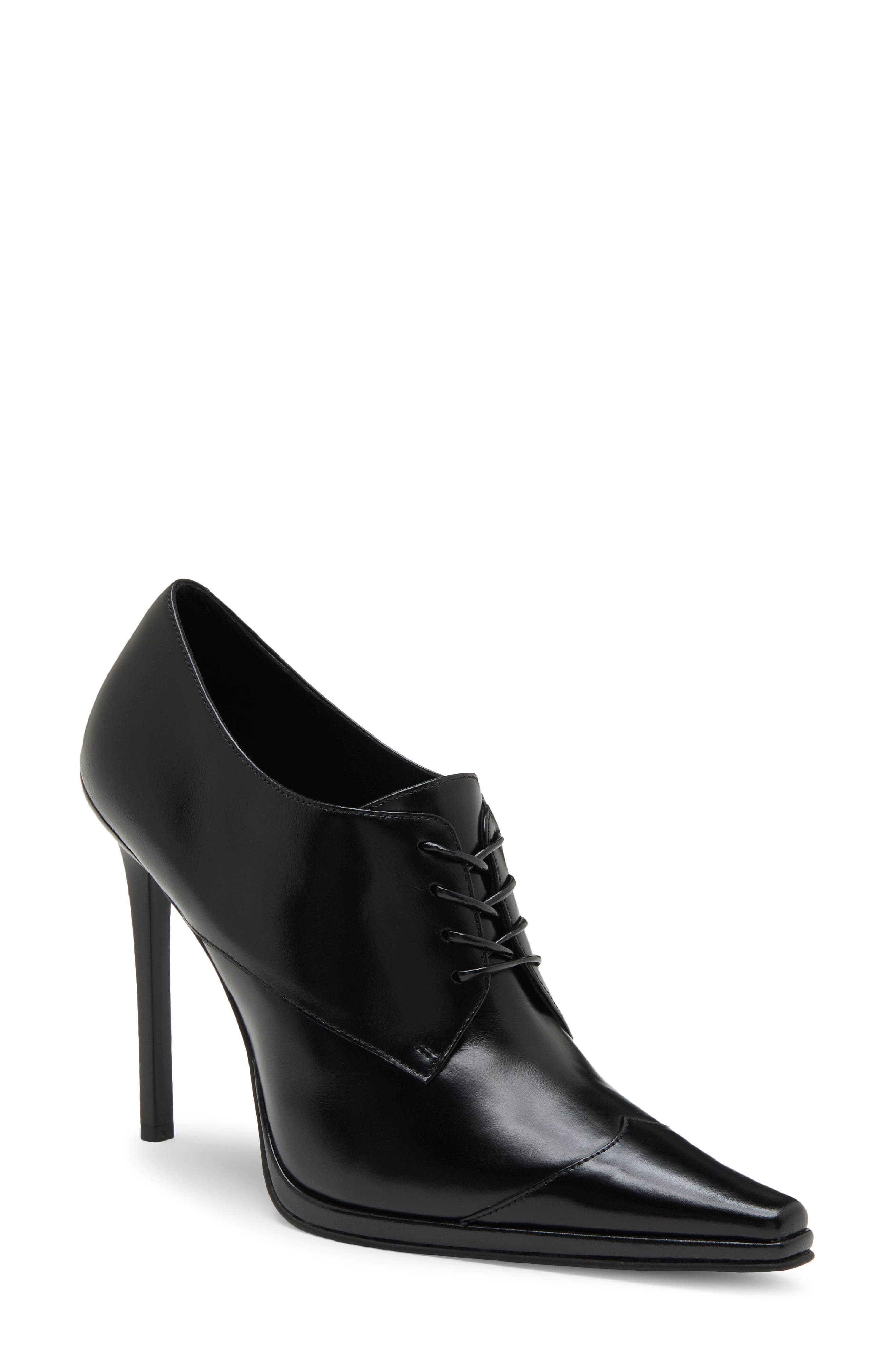 Snicker Lace-Up Wingtip Pump, Main, color, BLACK