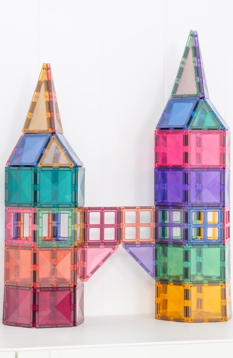 CONNETIX Kids' Pastel Magnetic Tiles 120-Piece Creative Pack, Alternate, color, Pastel