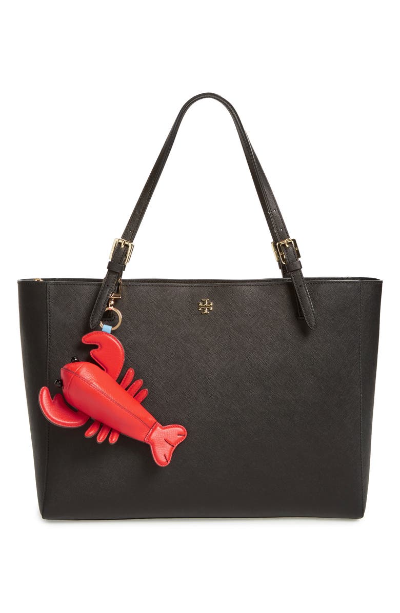 Tory Burch Larry Lobster Leather Bag Charm, Alternate, color,