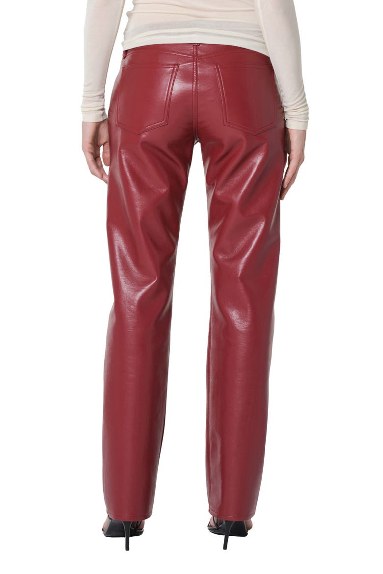 Leather Blend Straight Leg Pants, Alternate, color, BRICK DARK DUSTY RED