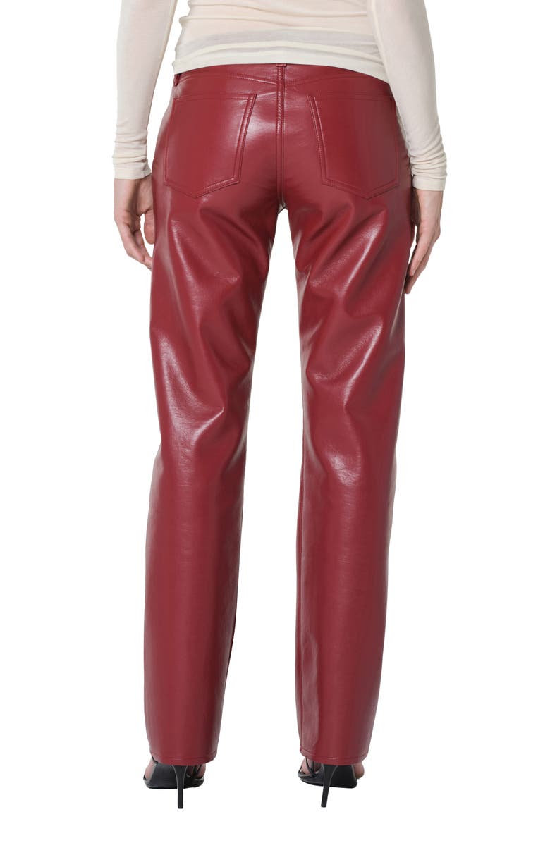 AGOLDE Leather Blend Straight Leg Pants, Alternate, color, Brick Dark Dusty Red