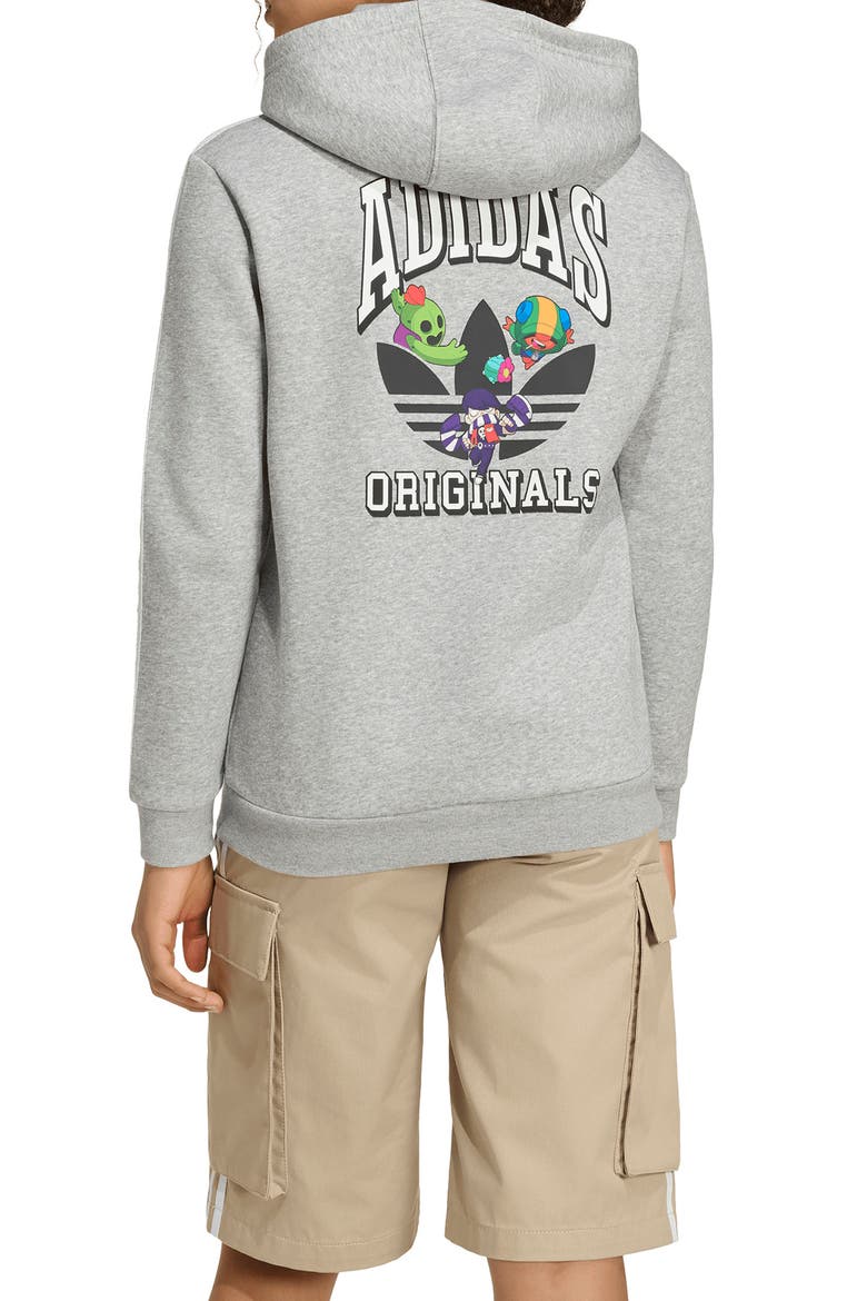 Kids' Graphic Hoodie, Alternate, color, MEDIUM GREY HEATHER/ WHITE