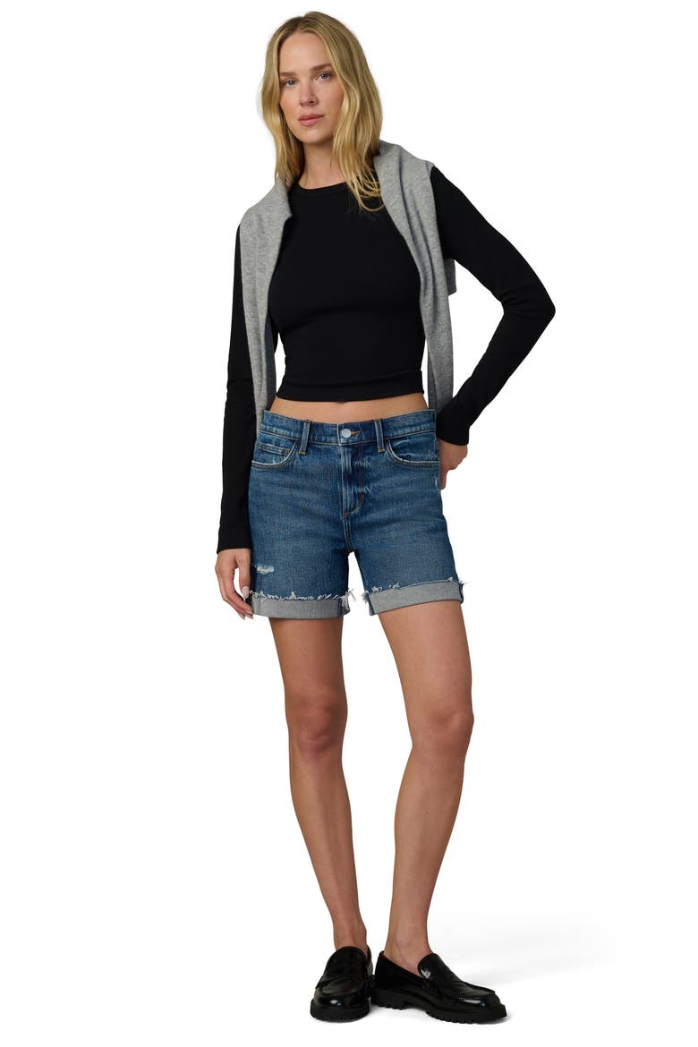 The 5 Cutoff Denim Shorts, Alternate, color, ANIMATED