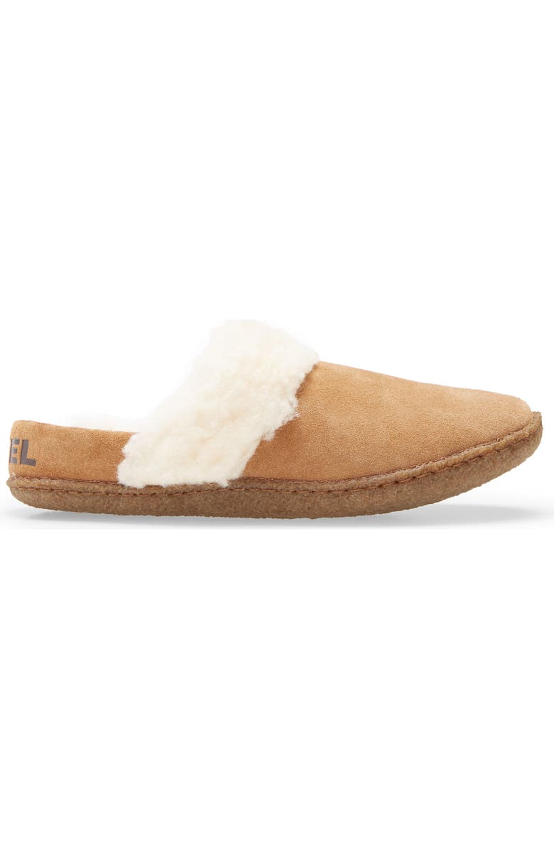 SOREL Nakiska II Faux Shearling Lined Slide Slipper, Alternate, color, Camel Brown/ Natural