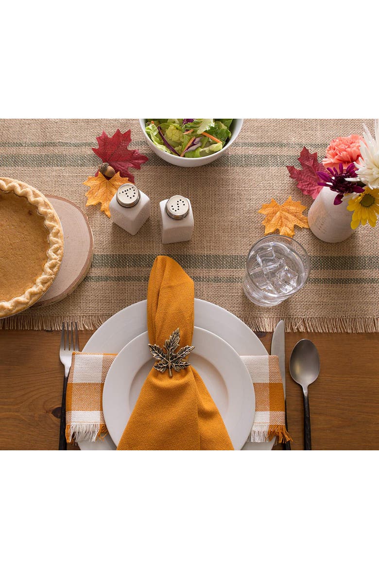 Jute Table Runner Double Border, Artichoke, Alternate, color, Artichoke