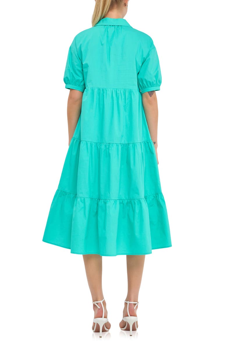English Factory Tiered Puff Sleeve Dress, Alternate, color, 
