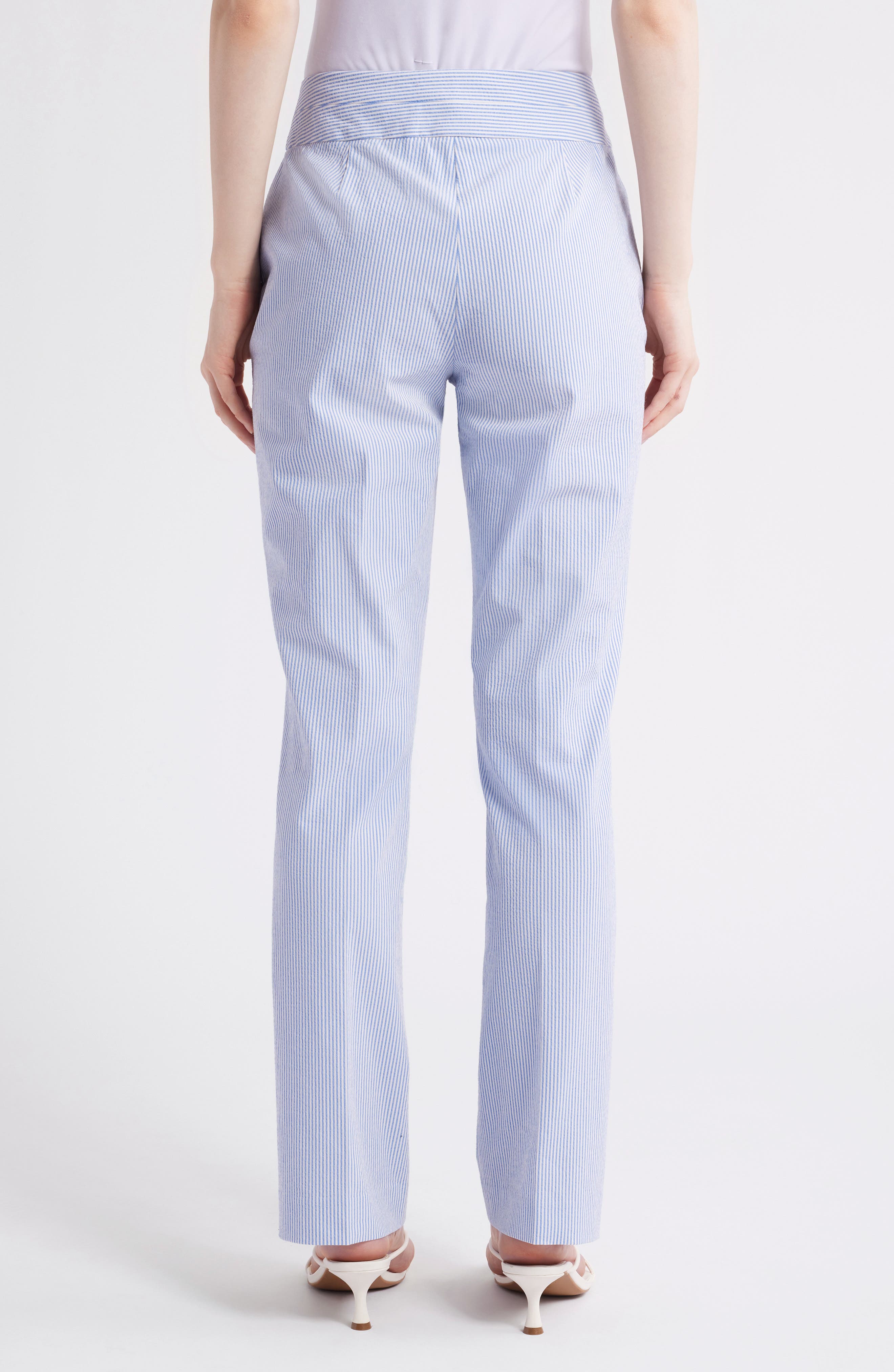 Stripe Bootcut Seersucker Pants - image 2
