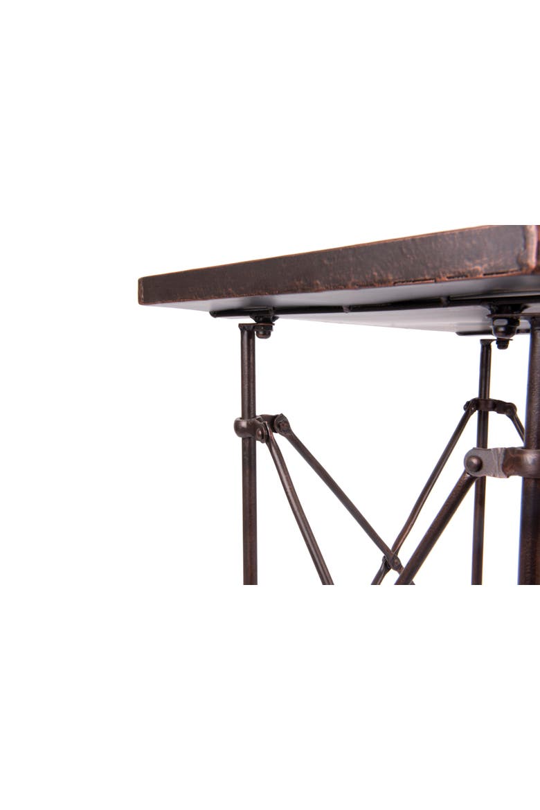 Vintage Rectangular Metal Side Table with Unique Claw Sole Feet, Bronze, Alternate, color, Bronze