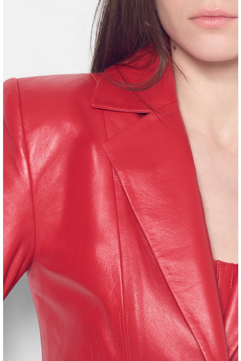 Gitana Upcycled Leather Blazer, Alternate, color, Coco Red