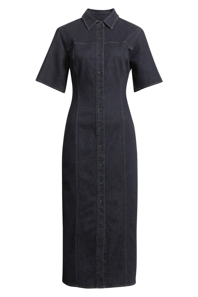 Lenna Denim Shirt Dress, Alternate, color, DARK RINSE