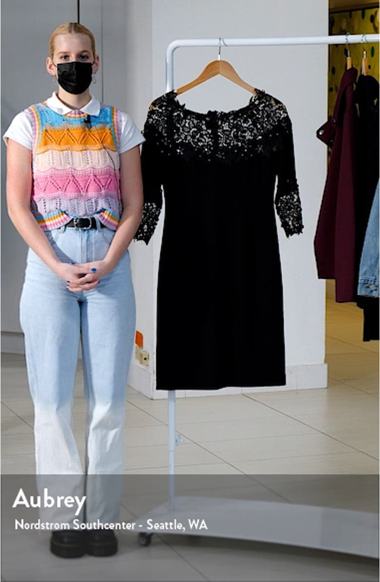 Crepe & Lace Sheath Dress, sales video thumbnail