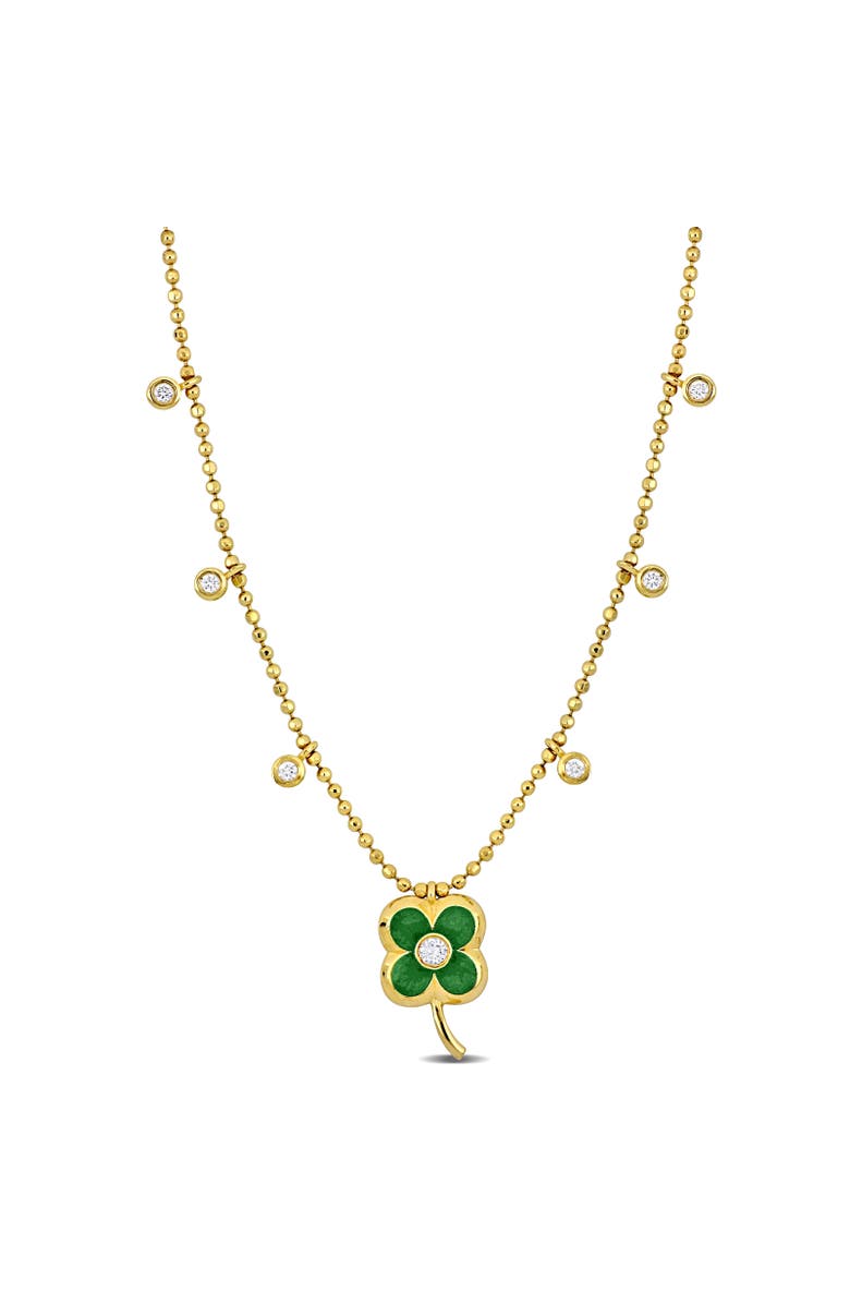 Julianna B. Diamond Symbol Station Necklace 14k Gold, Main, color, Clover