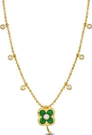 Julianna B. Diamond Symbol Station Necklace 14k Gold