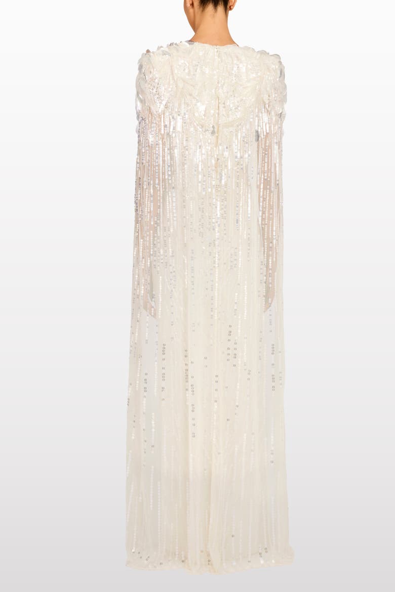 Goldfinger Sequin-Embellished Maxi Dress, Alternate, color, Vanilla