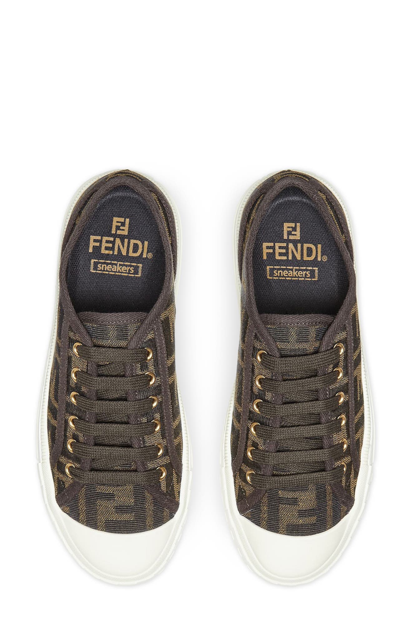 Fendi FF Domino Sneaker, Alternate, color, Tobacco Nero