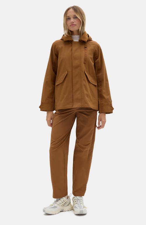 Halfdays Hooded Rain Jacket In Brown