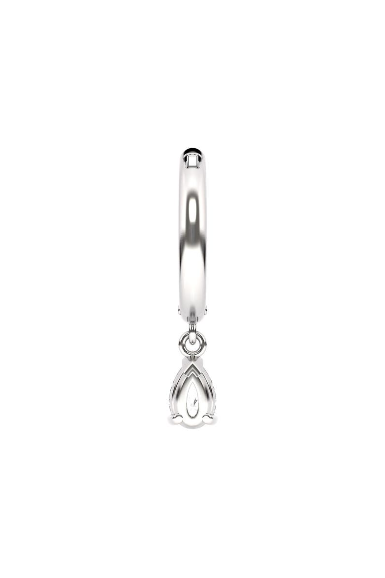 Lab Created Diamond Drop Huggie Hoop Earrings, Alternate, color, 18K WHITE GOLD