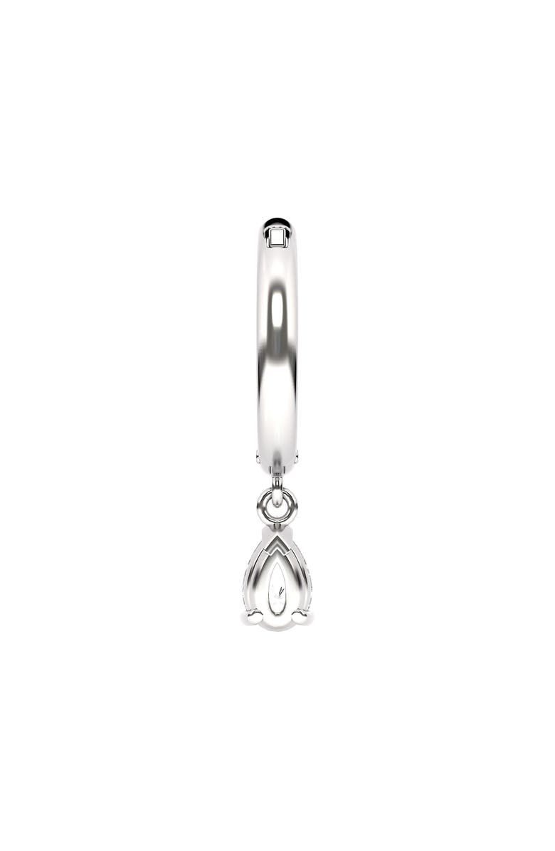 HauteCarat Lab Created Diamond Drop Huggie Hoop Earrings, Alternate, color, 18K White Gold