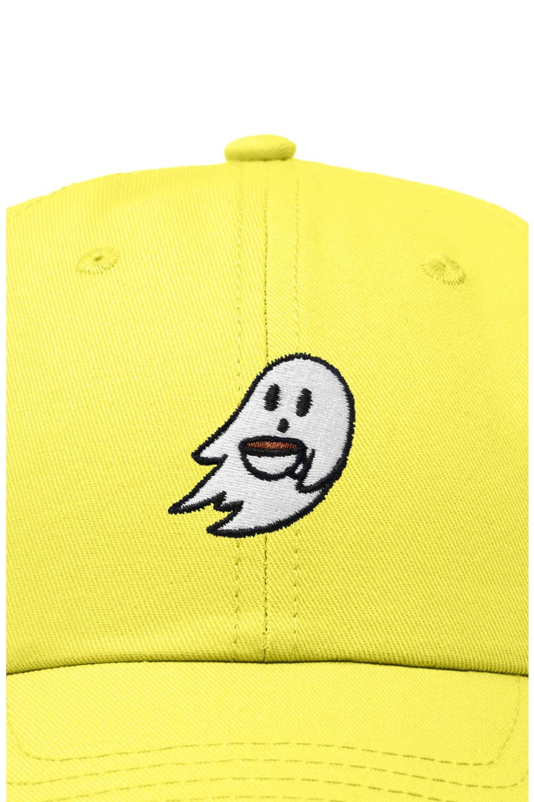 Coffee Ghost Embroidered Hat, Alternate, color, Yellow