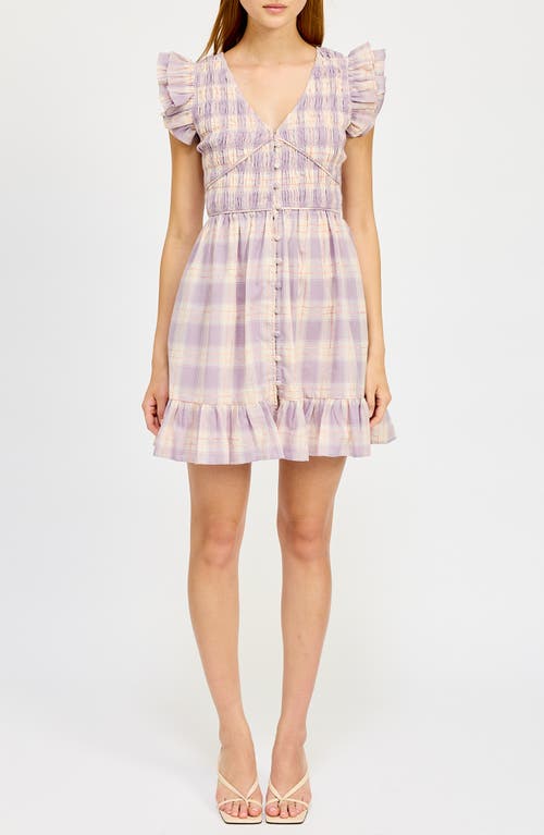 En Saison Savoy Plaid Cotton Mini Sundress