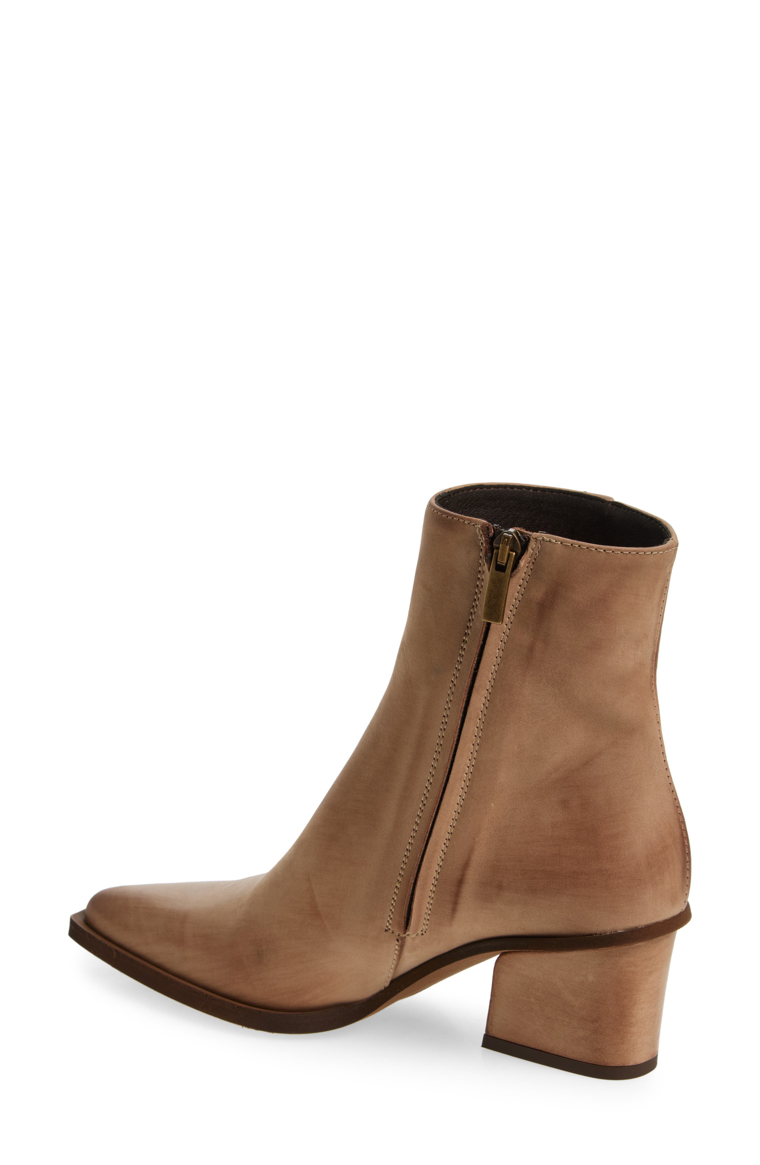 Cordani Braydie Block Heel Leather Bootie, Alternate, color, Taupe Nubuck