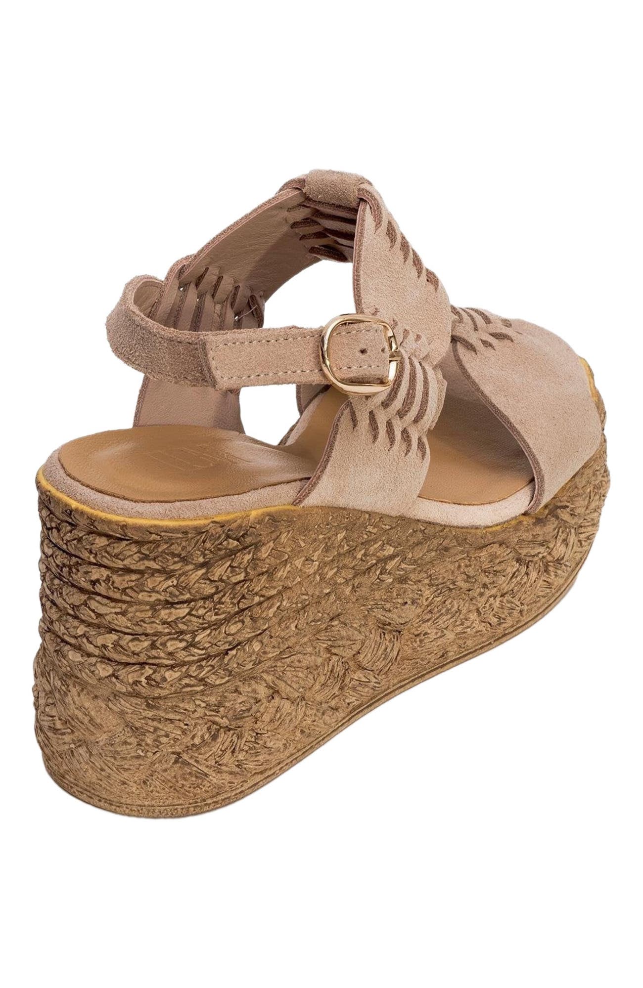 Forever & Always Shoes Olien Suede Leather Platform Espadrilles, Alternate, color, Beige Suede Leather