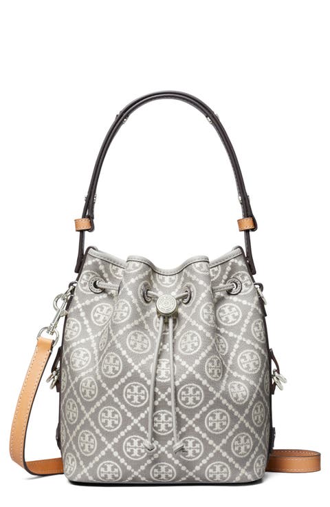T Monogram Jacquard Utility Bucket Bag