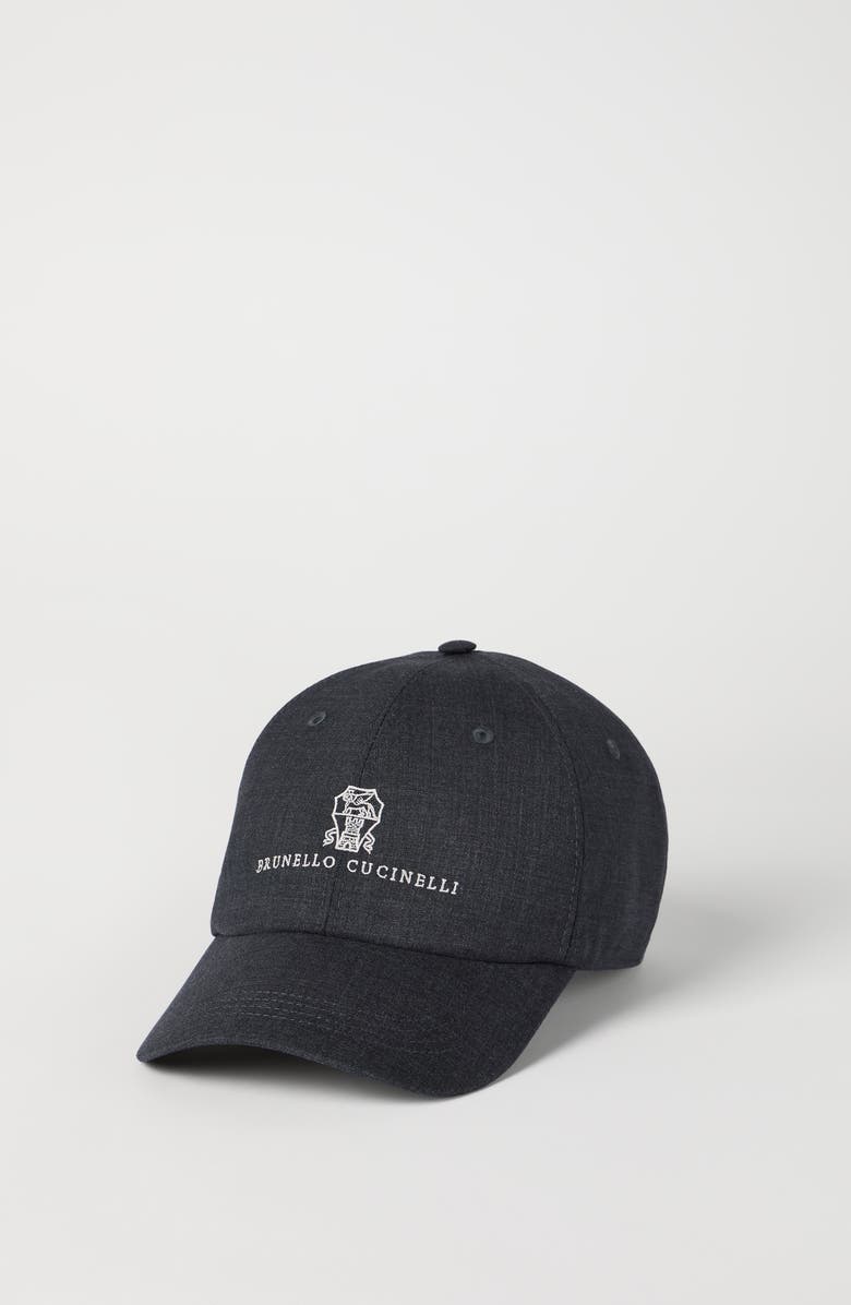 Brunello Cucinelli Fresco baseball cap, Alternate, color, Anthracite