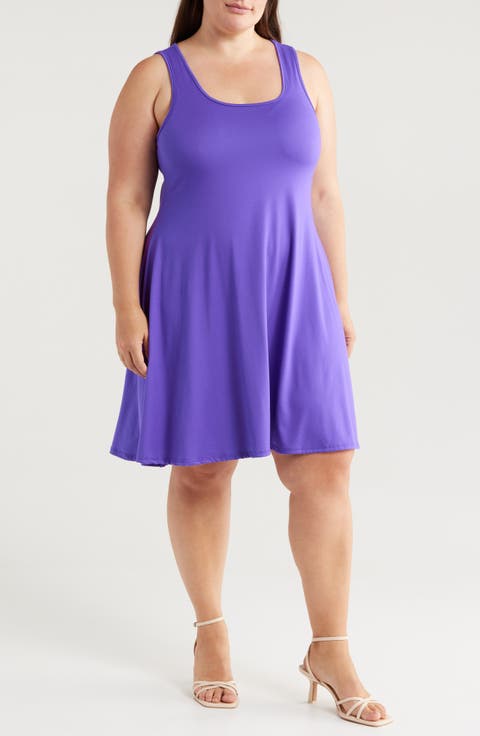 Stretch Fit & Flare Dress (Plus)