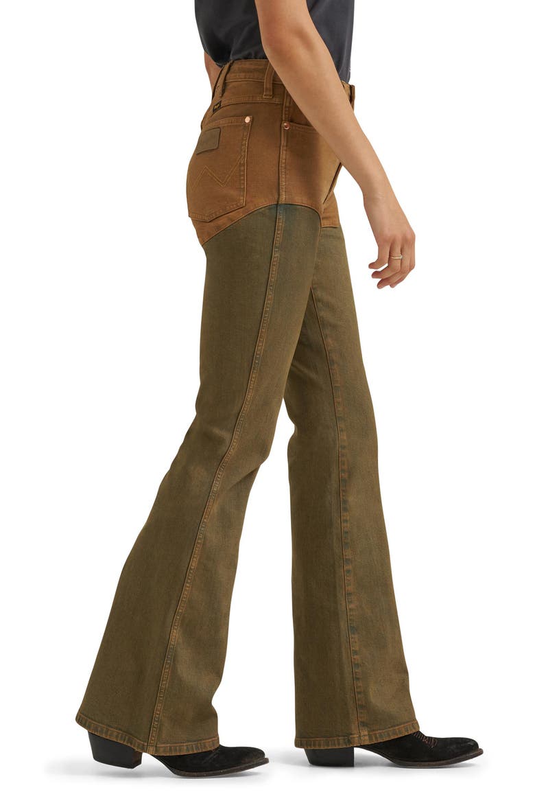 Western Chaps Flare Jeans, Alternate, color, BROWN