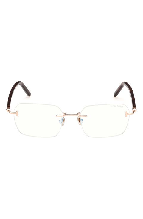 54mm Rectangular Blue Light Blocking Optical Glasses