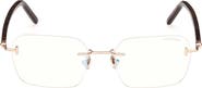 TOM FORD 54mm Rectangular Blue Light Blocking Optical Glasses