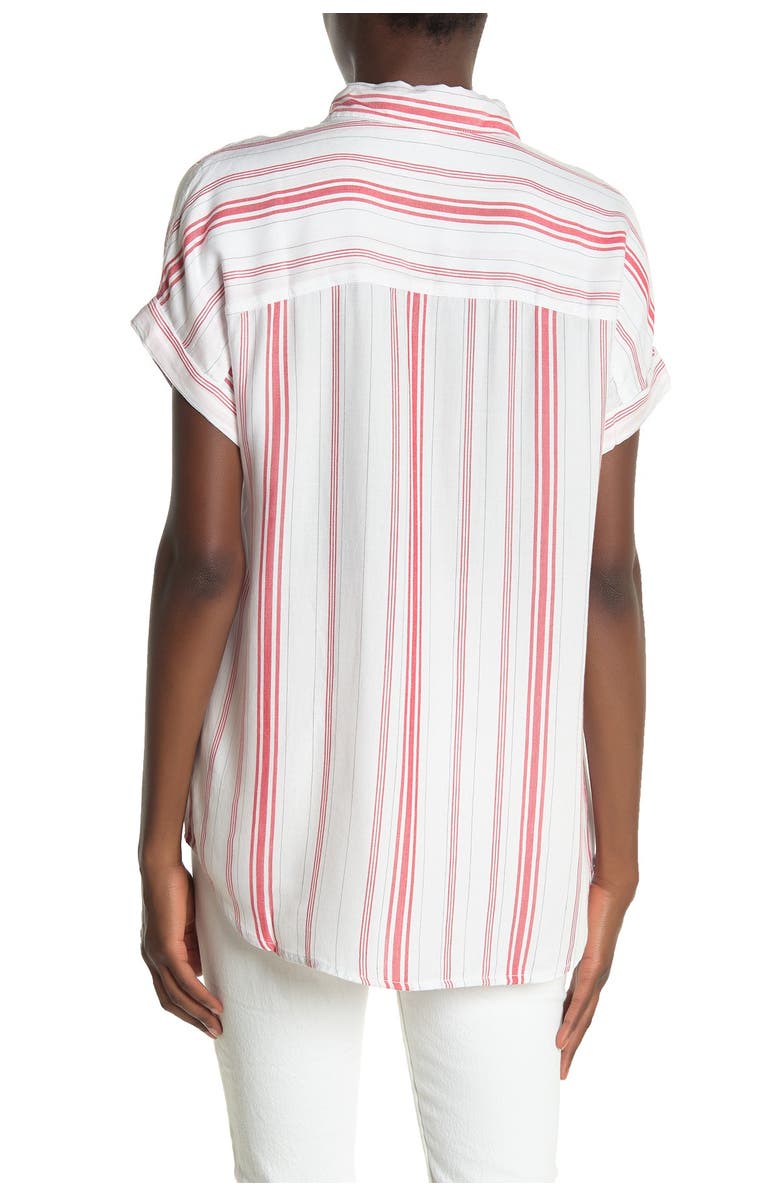 beachlunchlounge Spencer Striped Short Sleeve Camp Shirt, Alternate, color, 