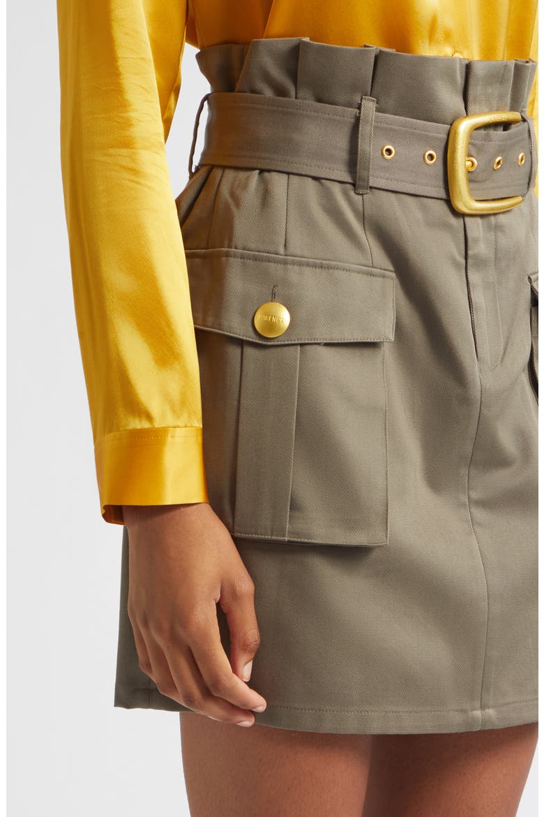 Maelis High Rise Paperbag Cargo Miniskirt, Alternate, color, SMOKEY OLIVE