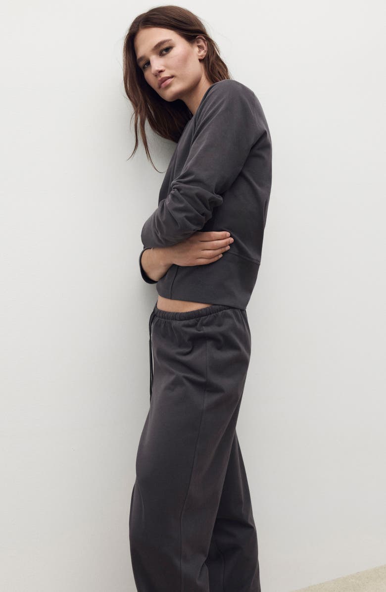 MANGO Soft Finish Joggers, Alternate, color, Charcoal