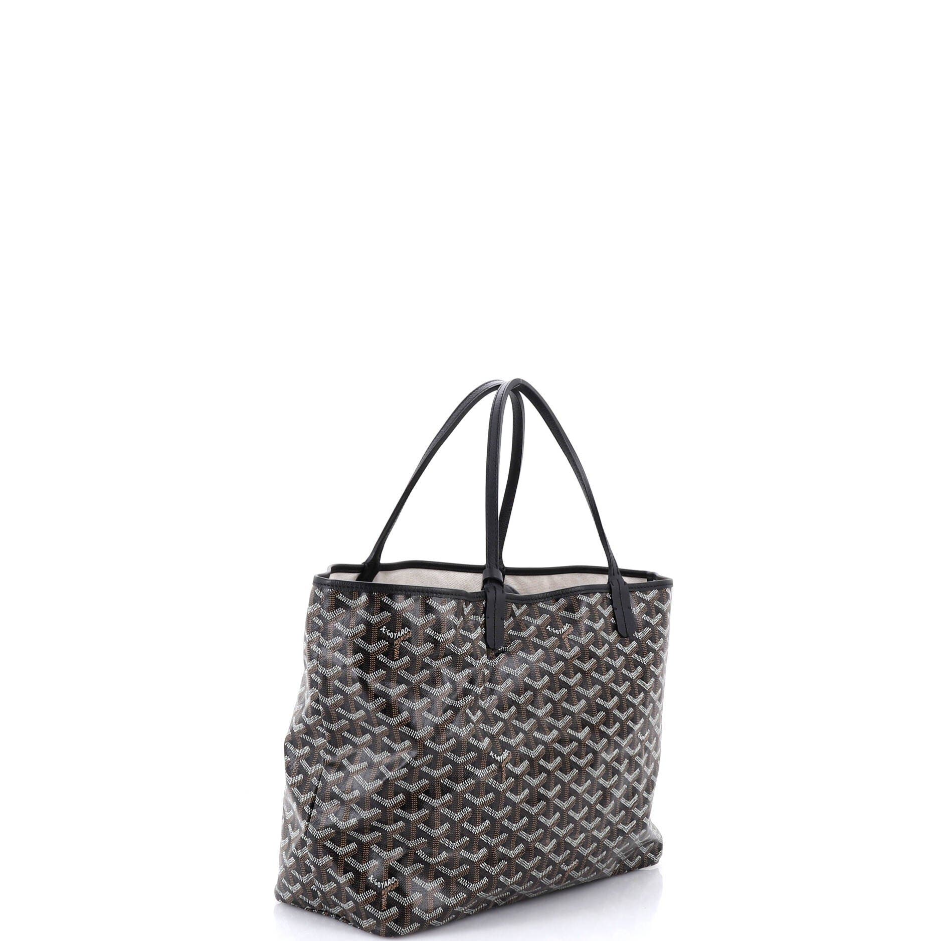 Pre-Owned Goyard Saint Louis Tote Printed Coated Canvas PM, Alternate, color, Black