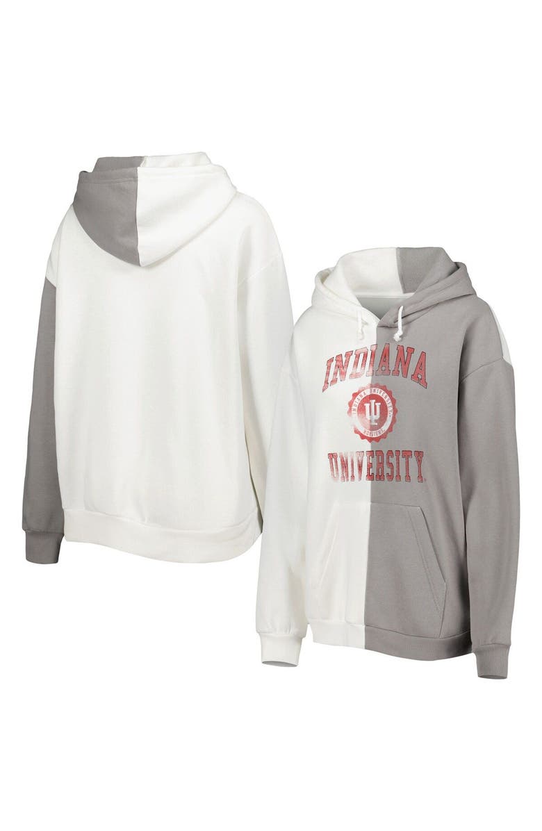 GAMEDAY COUTURE Women's Gameday Couture Gray/White Indiana Hoosiers Split Pullover Hoodie, Main, color, 