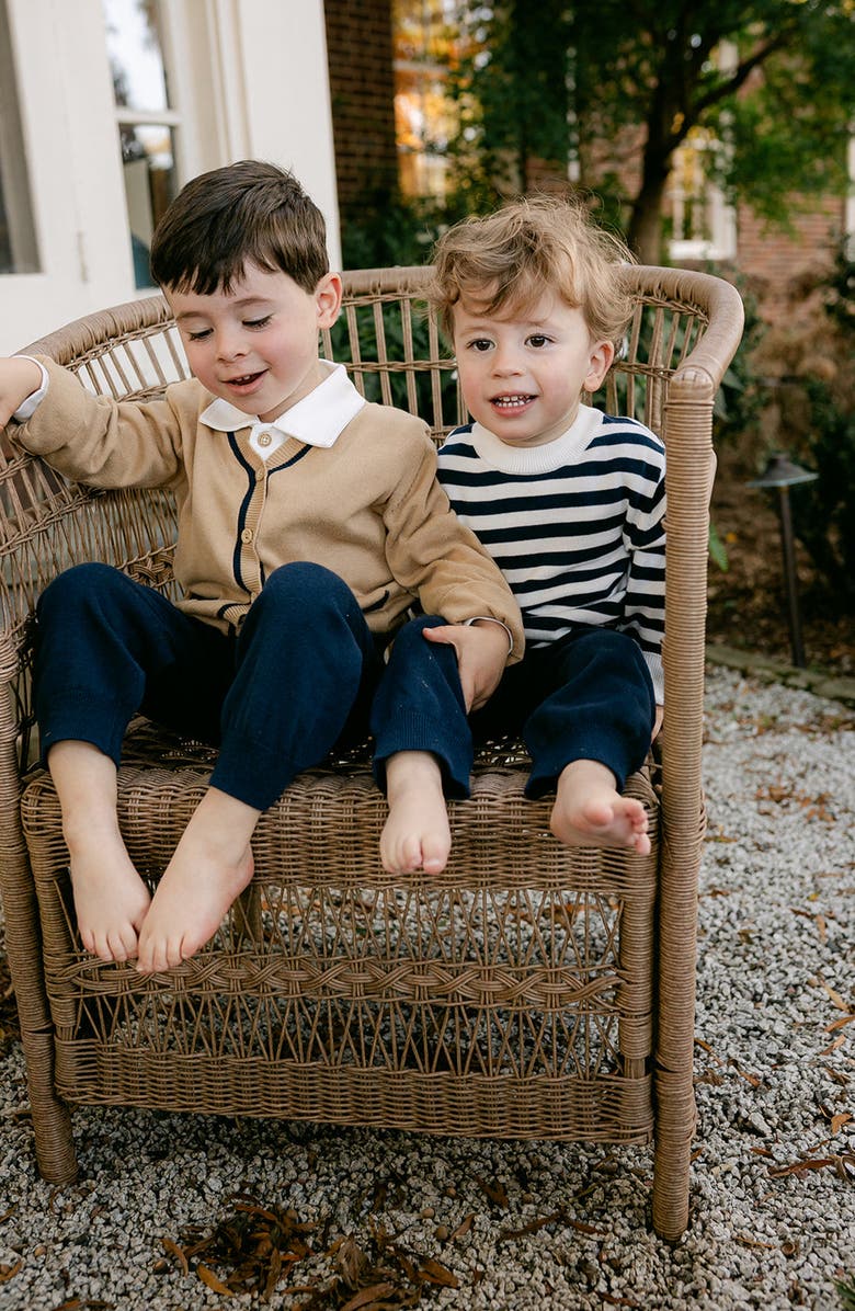 Little Paper Kids Wallace Fisherman Stripe Sweater, Alternate, color, Fisherman Stripe