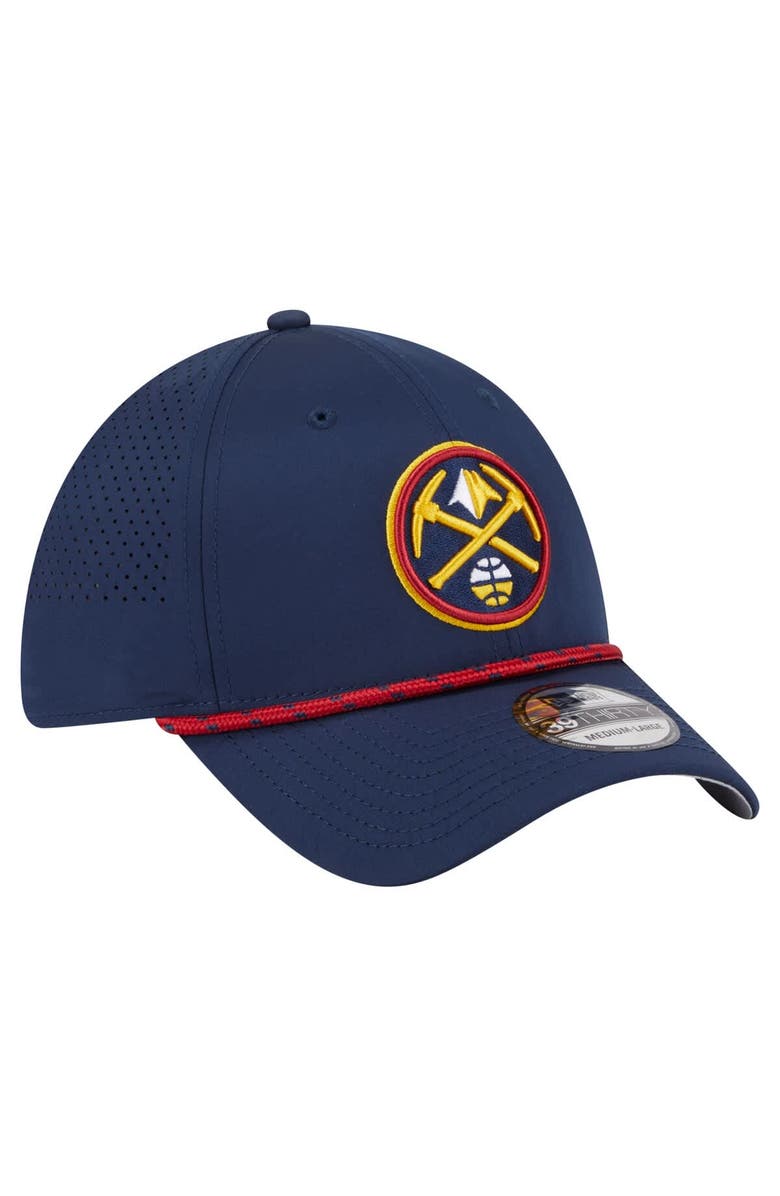 New Era Men's New Era Navy Denver Nuggets Featherweight Poly Rope Flex 39Thirty Hat, Alternate, color, Navy