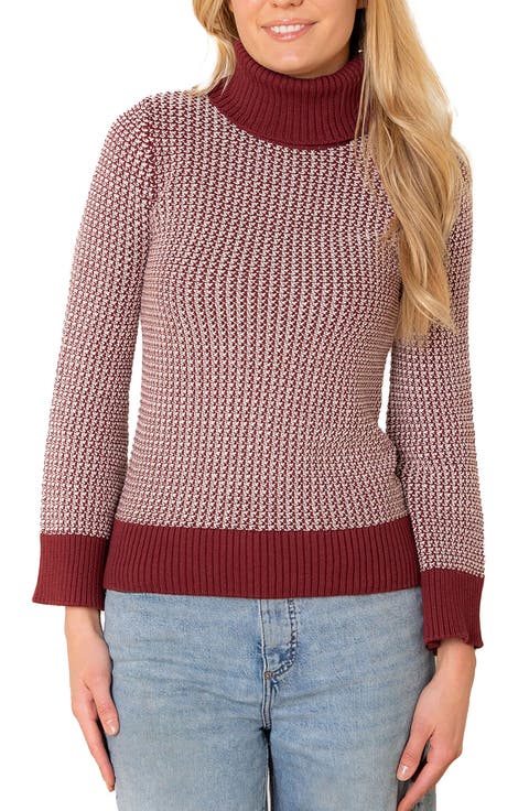 Organic Tweed Stitch Turtleneck Sweater