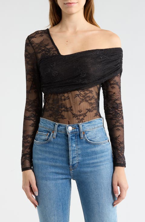 One Shoulder Lace Top