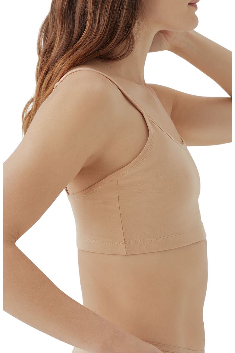Organic Cotton Everyday Strappy Scoop Bralette, Alternate, color, Sesame