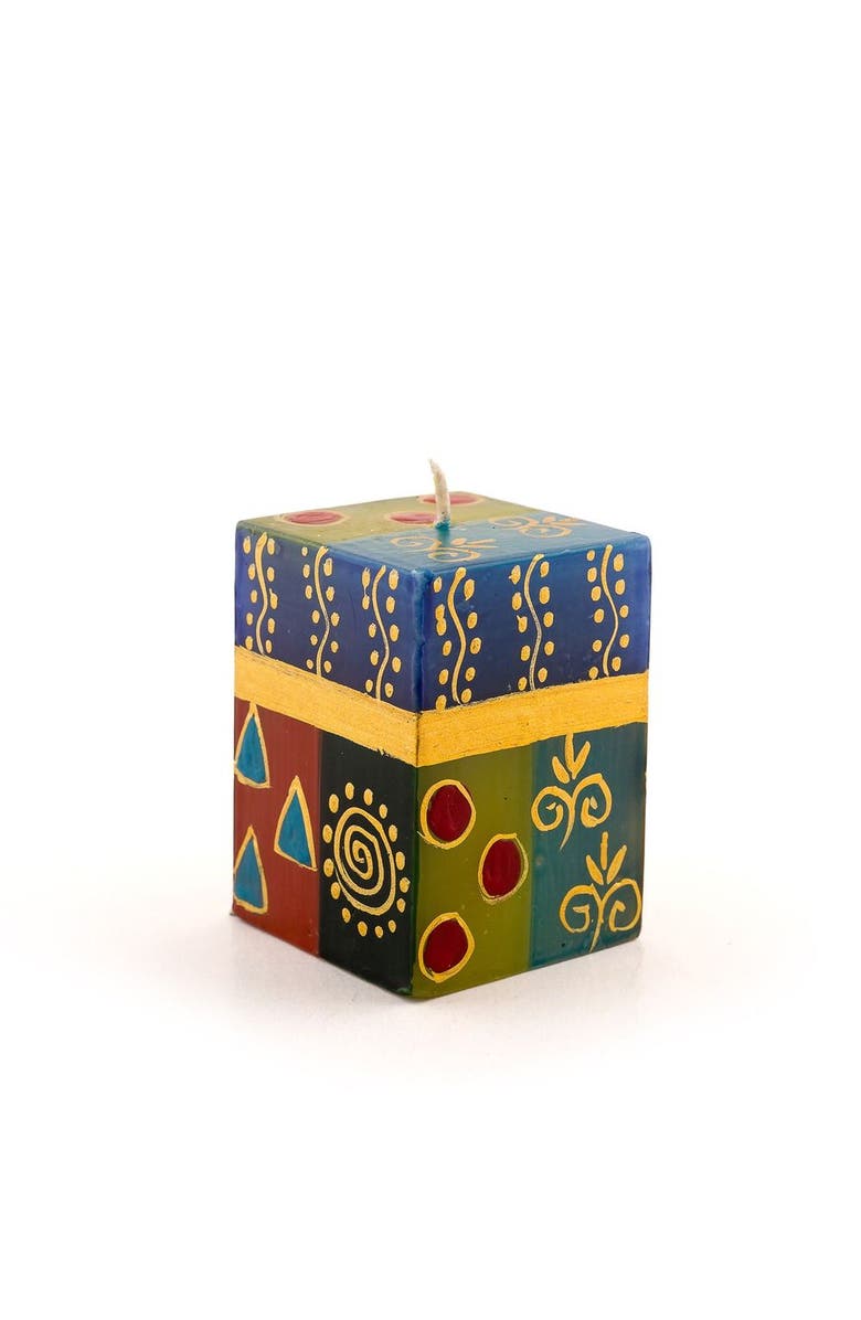 Thumbprint Artifacts African Mineral Painted Cube Candle, Main, color, African Mineral - 2X2x3"