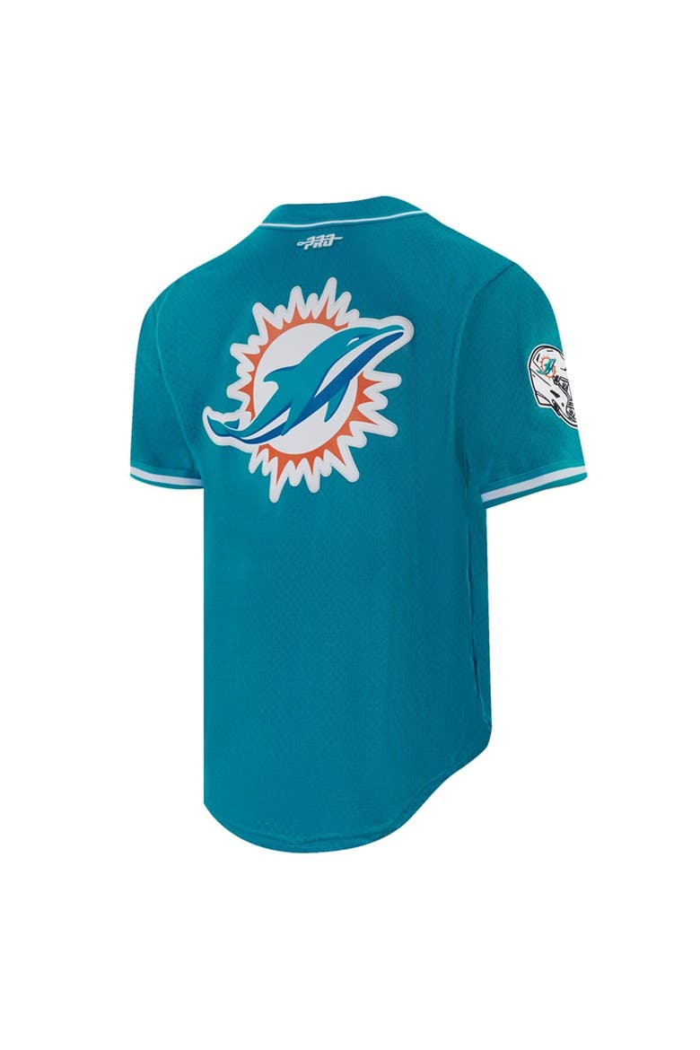 Men's Pro Standard Tyreek Hill Aqua Miami Dolphins Mesh Button-Up Baseball Jersey, Alternate, color, Aqua