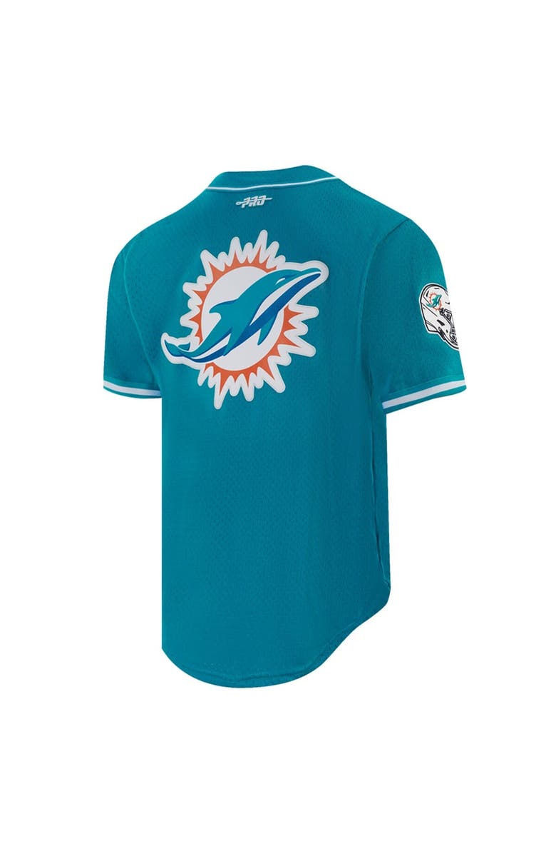 PRO STANDARD Men's Pro Standard Tyreek Hill Aqua Miami Dolphins Mesh Button-Up Baseball Jersey, Alternate, color, Aqua