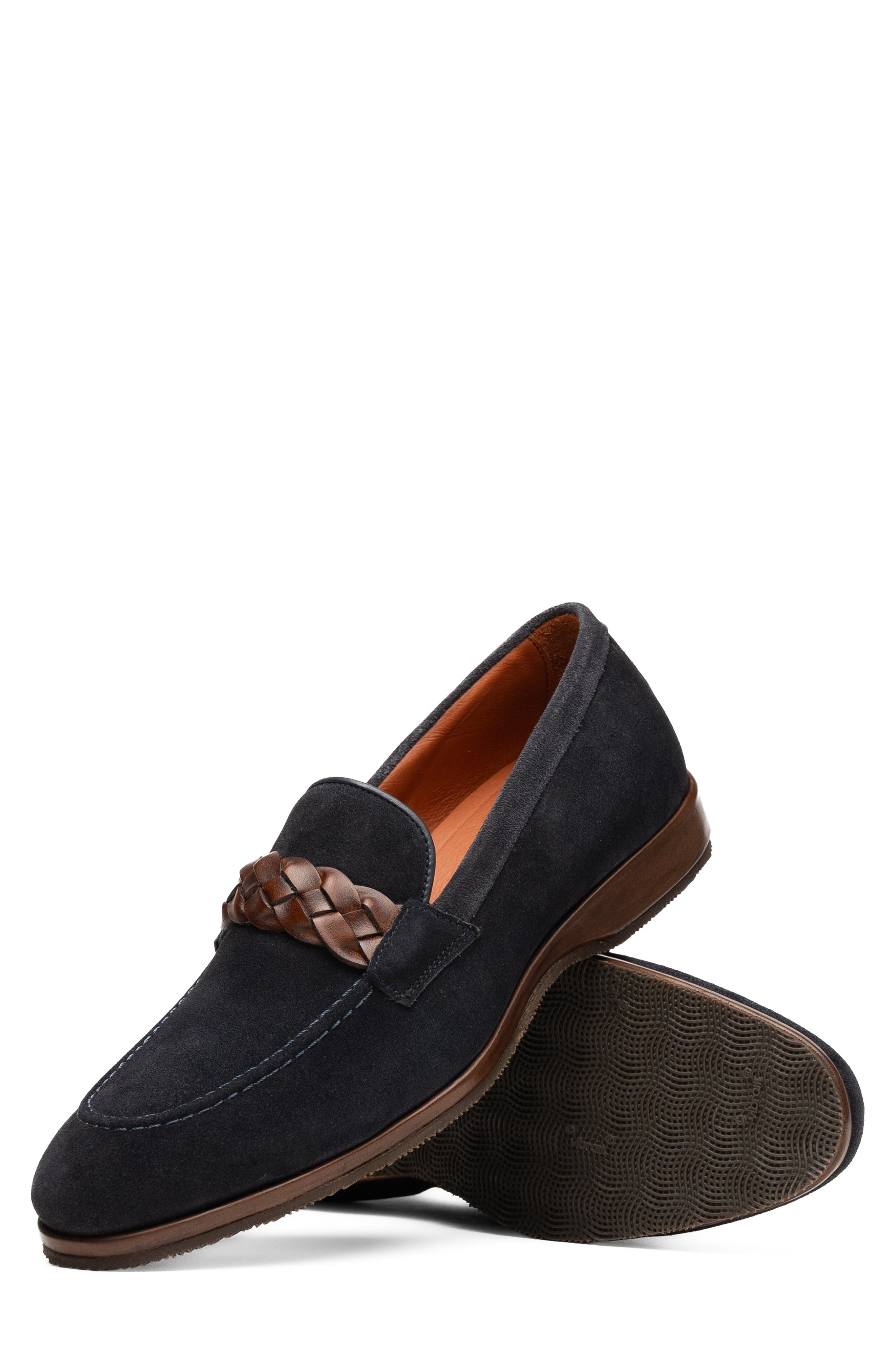 Pisa Leather Loafer, Alternate, color, NAVY