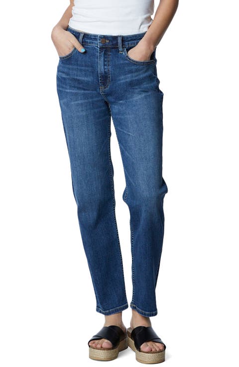 Clever High Waist Slim Straight Leg Jeans (Myra Blue)