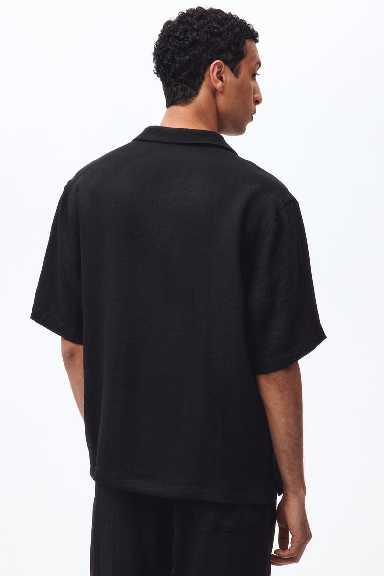 Relaxed Fit Resort Shirt, Alternate, color, Black