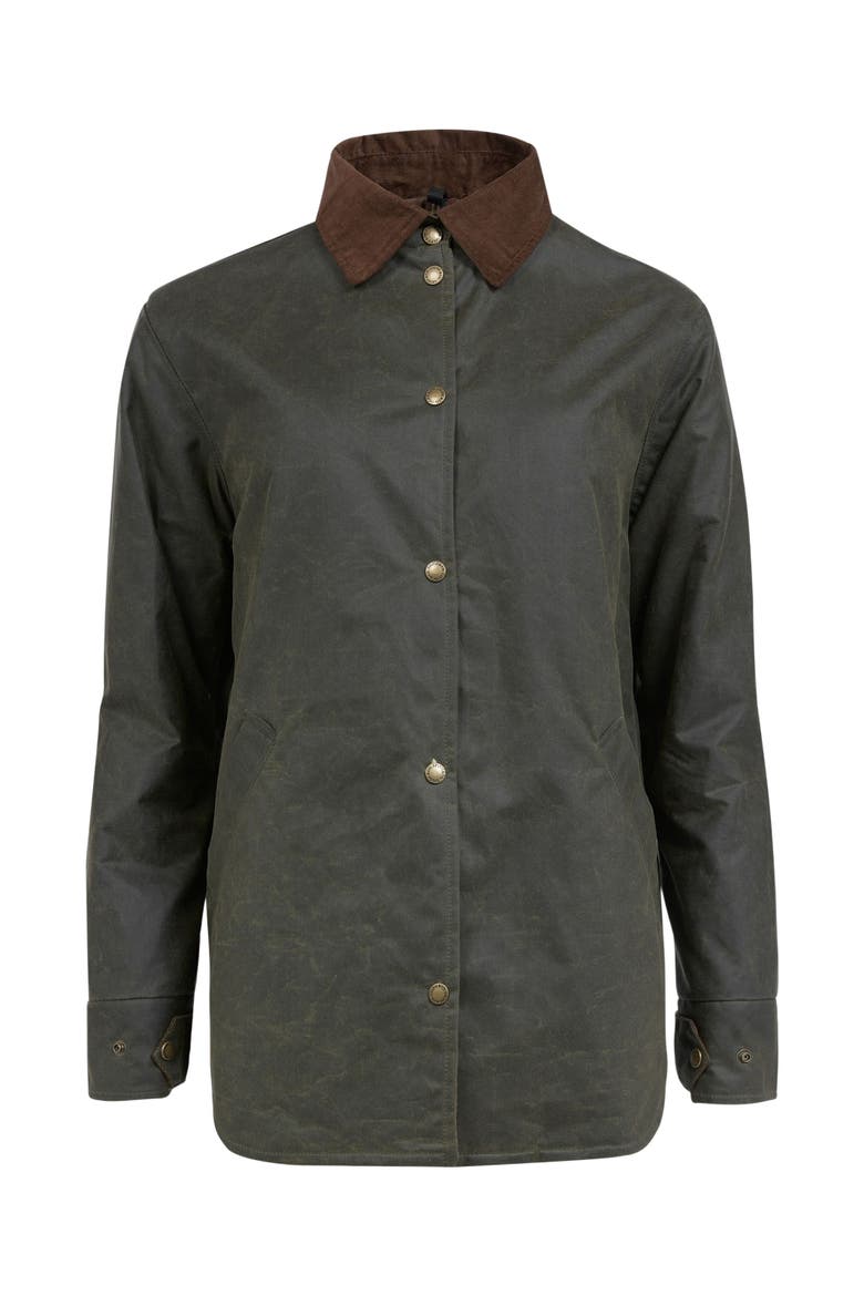 Wax Cotton Overshirt, Alternate, color, OLIVE